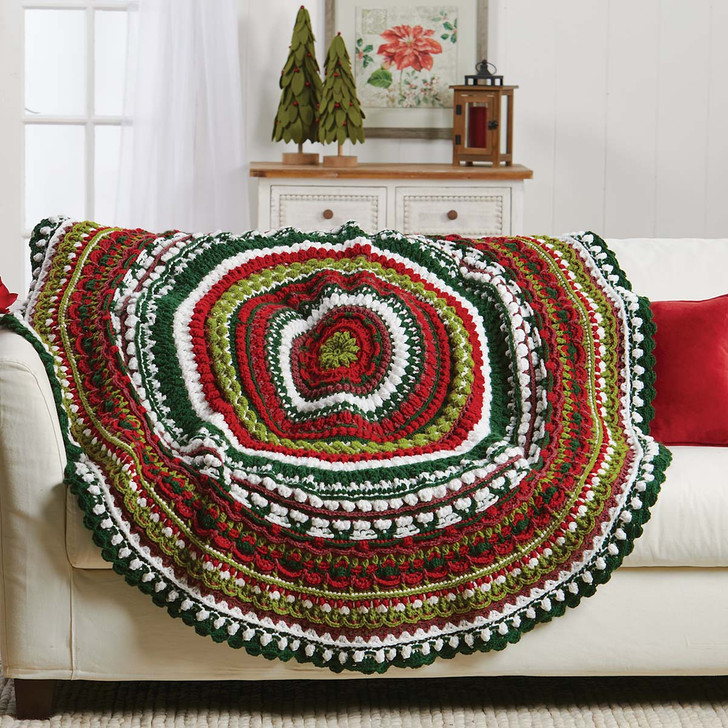 Herrschners Christmas Foliage Afghan Crochet Kit