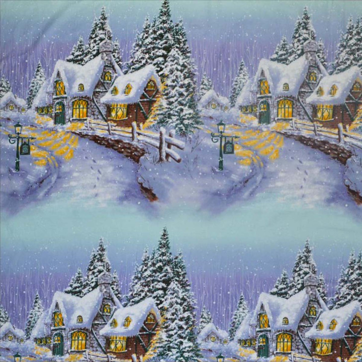 Michael Miller Fabrics Snow Chateau PreCut Fabric Panel
