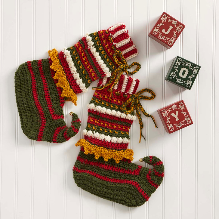 Herrschners Elfin' Around Slippers Crochet Kit