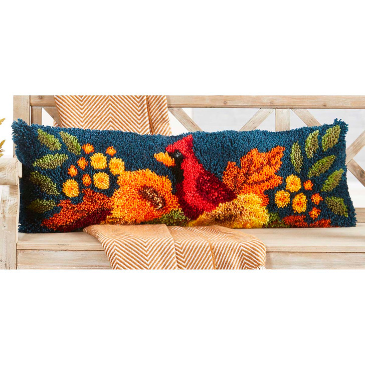 Herrschners Fall Splendor Bench Pillow Latch Hook Kit