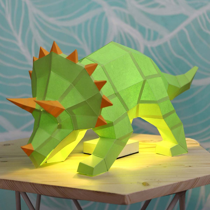 Papercraft World Triceratops 3D Lamp Model - Paper