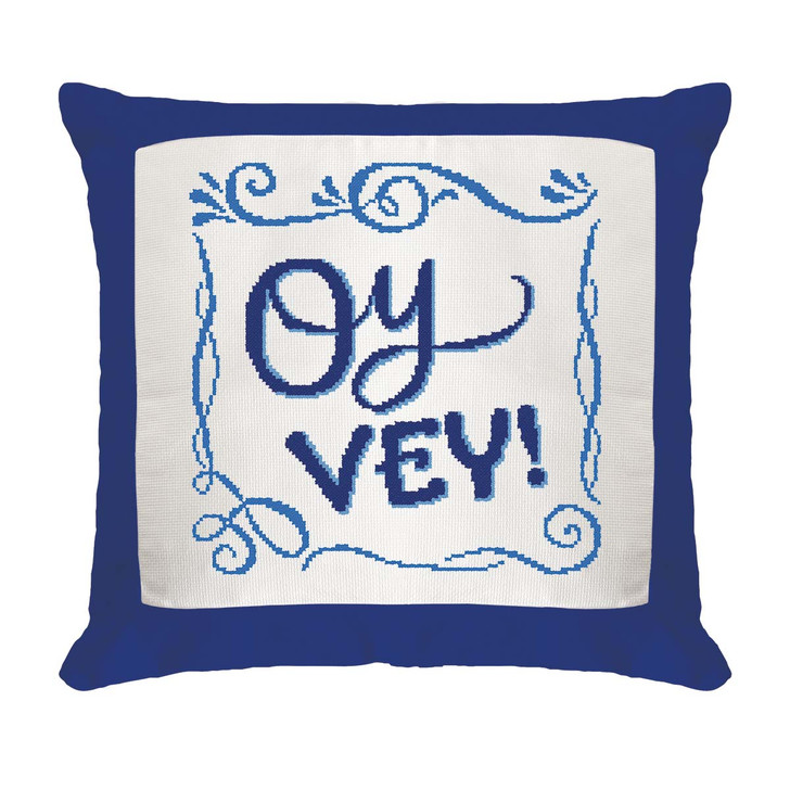 Herrschners Oy Vey! Pillow Cover Counted Cross-Stitch Kit