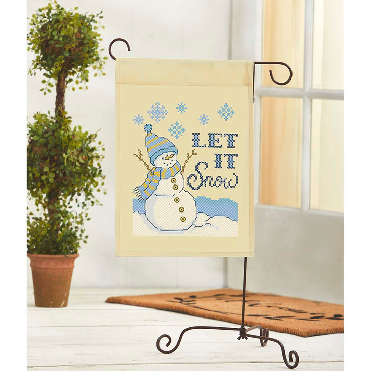 Herrschners Let it Snow Porch Flag Stamped Cross-Stitch Kit