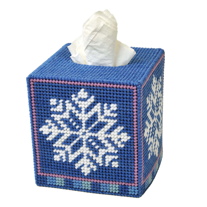 Herrschners Snowflake Serenity Tissue Box Plastic Canvas Kit