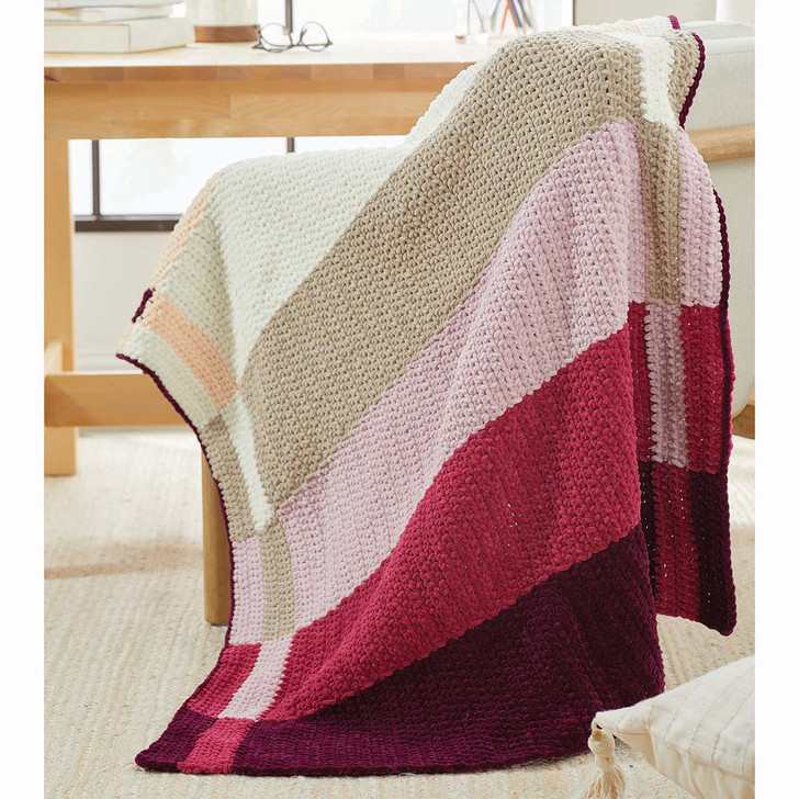 Premier Intarsia Colorblock Afghan Crochet Kit