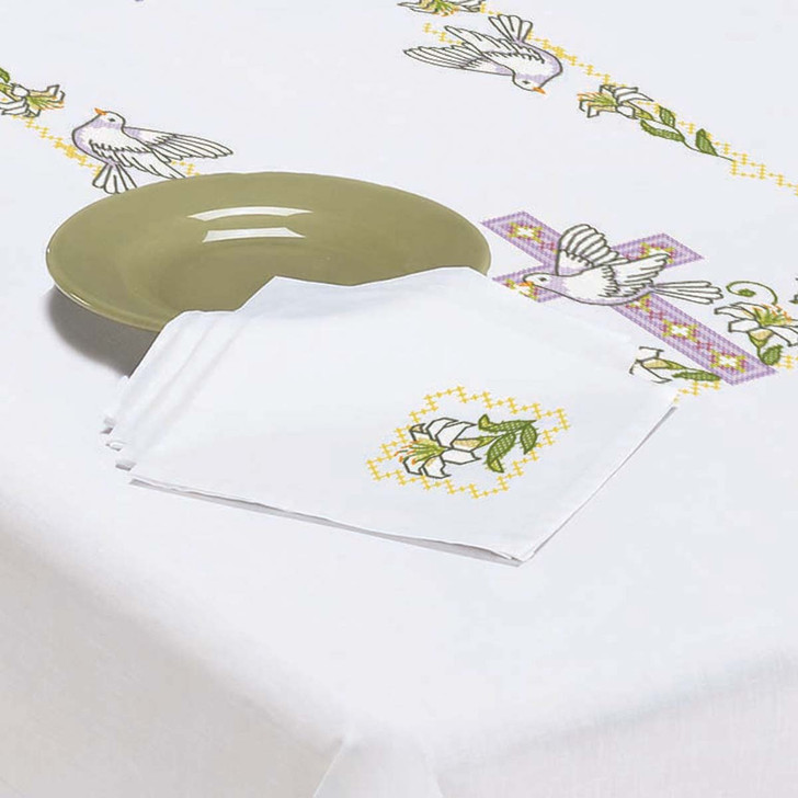 Herrschners Easter Lilies Napkins Thread Kit