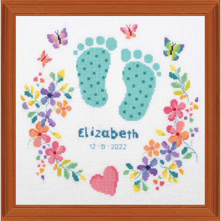 Vervaco Baby Feet Kit & Frame Counted Cross-Stitch