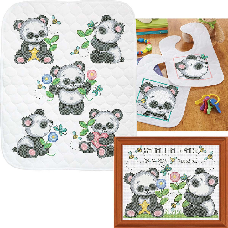 Herrschners Playful Pandas Set