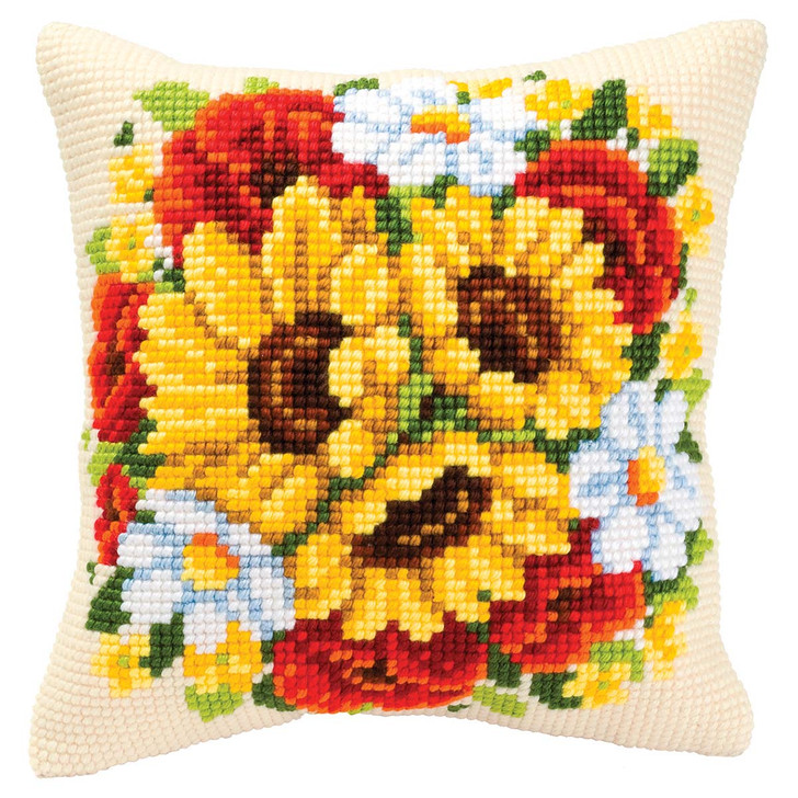 Vervaco Floral Posy Pillow Cover Needlepoint Kit