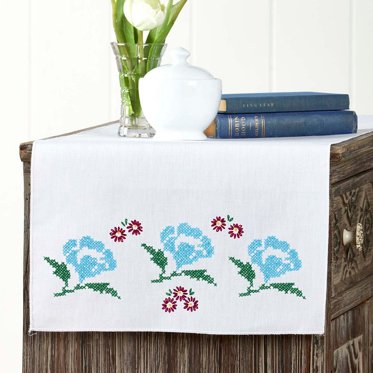 Herrschners Winona Dresser Scarf Stamped Embroidery