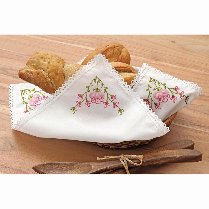 Leisure Arts Bread Basket Cloth II Stamped Embroidery Kit