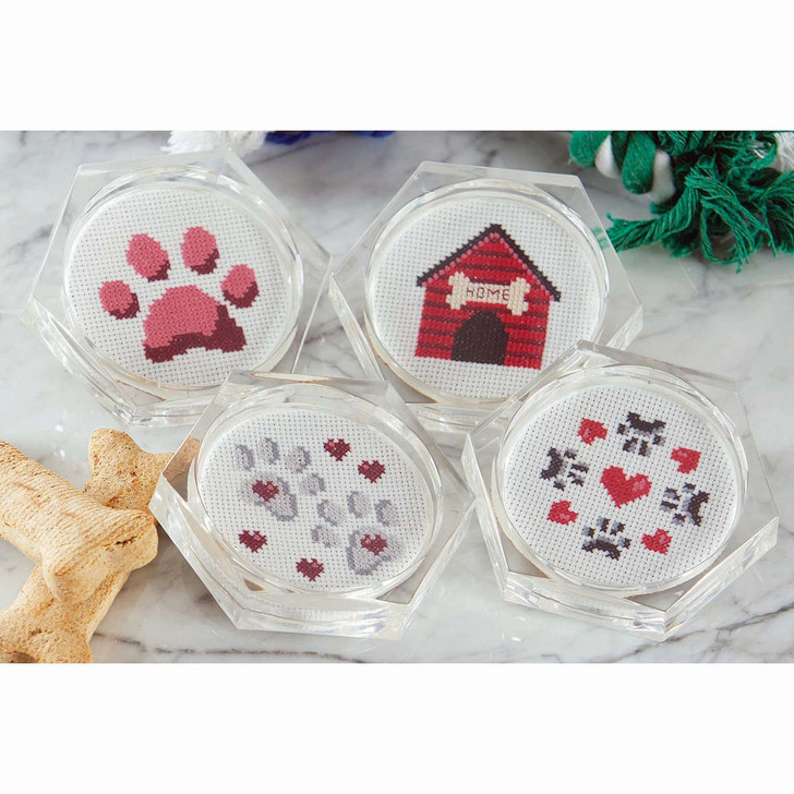 Herrschners Love My Pets Coasters Counted Cross-Stitch Kit