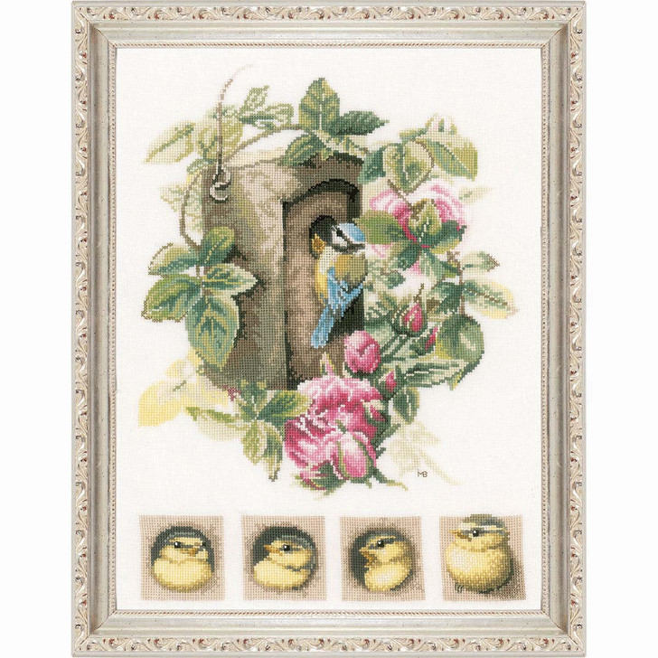 Vervaco Birdhouse with Roses Kit & Frame Counted Cross-Stitch