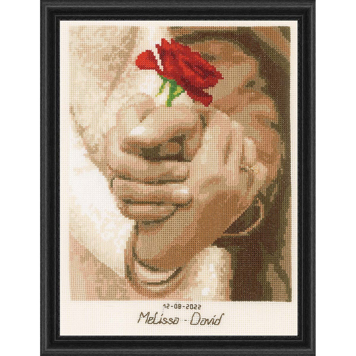 Vervaco Wedding Rose Kit & Frame Counted Cross-Stitch