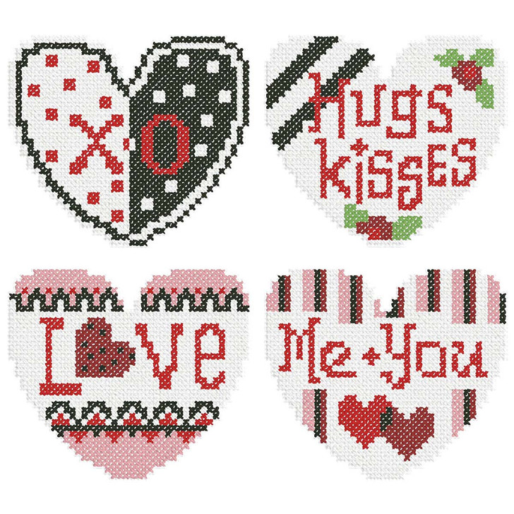 I Love You Magnets Counted Cross-Stitch Download