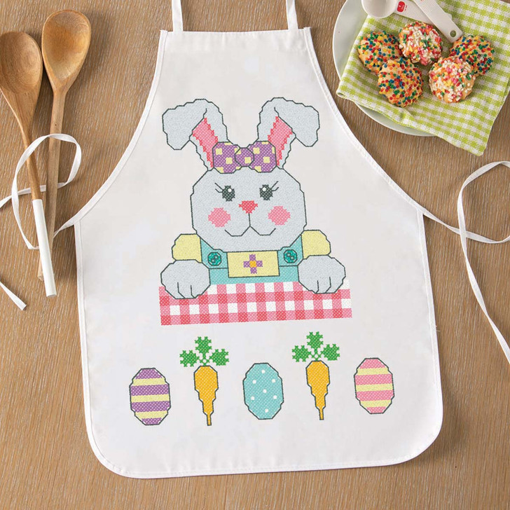 Herrschners Easter Bunny Kid's Apron Stamped Cross-Stitch