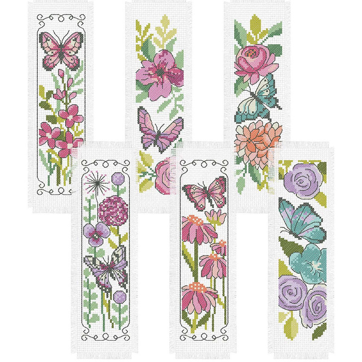 Herrschners Butterfly Beauties Bookmarks Counted Cross-Stitch Kit