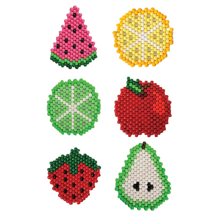 Herrschners Fresh Fruit Coasters Pony Bead Kit