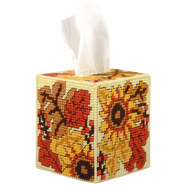 Herrschners Fall Foliage Tissue Box Plastic Canvas Paid Download