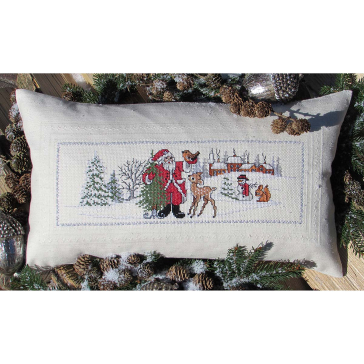Nob Hill Santa Pillow Cover Counted Cross-Stitch Kit