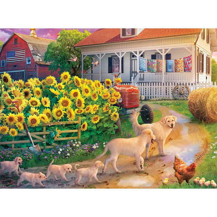 Buffalo Games Farm Flower Pups Jigsaw Puzzle