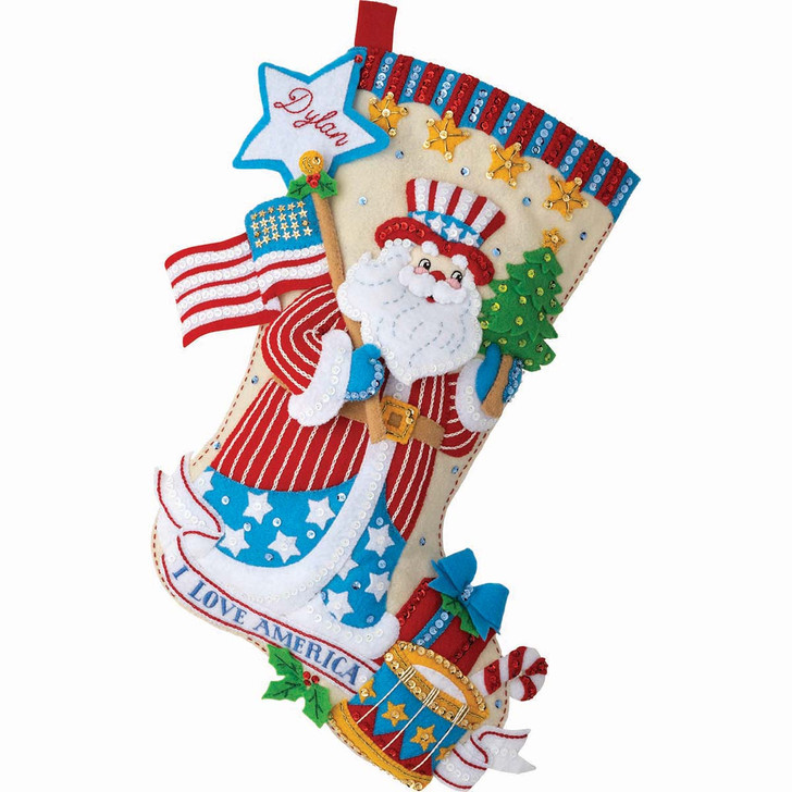 Bucilla Stars & Stripes Santa Stocking Kit