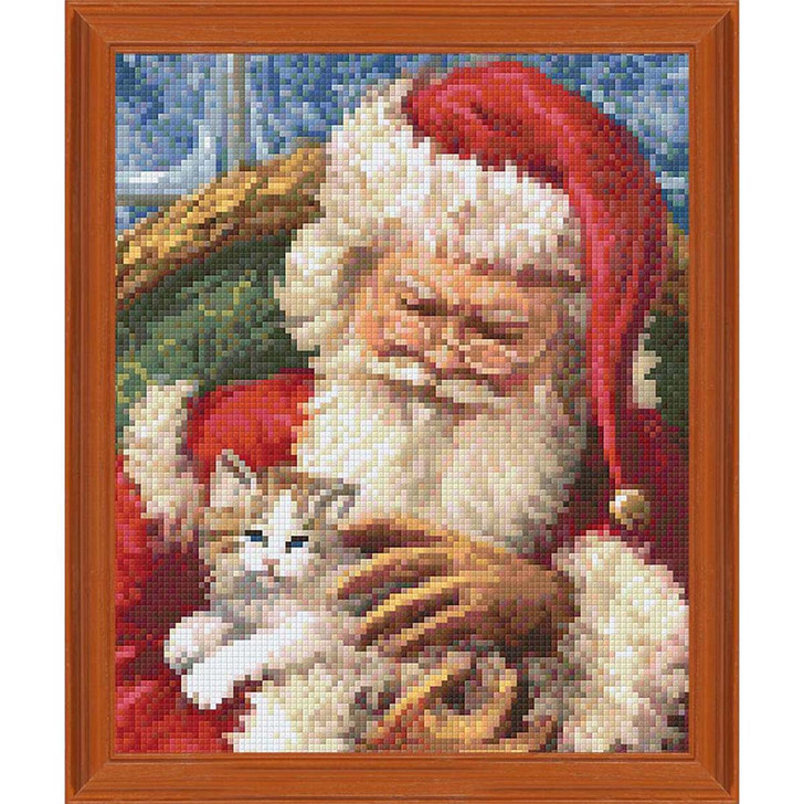 PixelHobby Santa & Kitten Kit & Frame Mosaic Art Kit