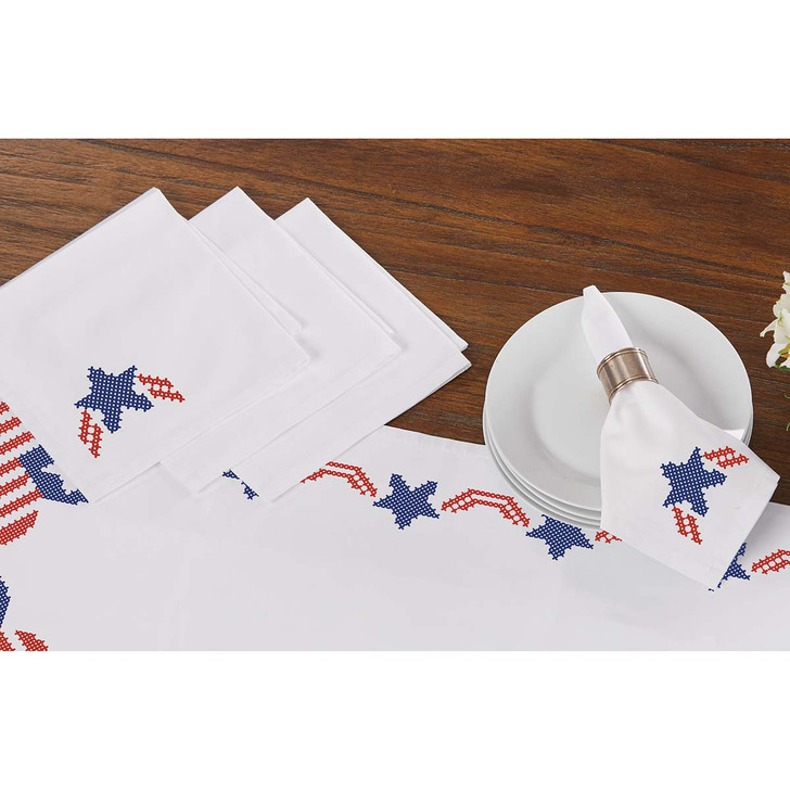 Patriotic Napkins Thread Kit