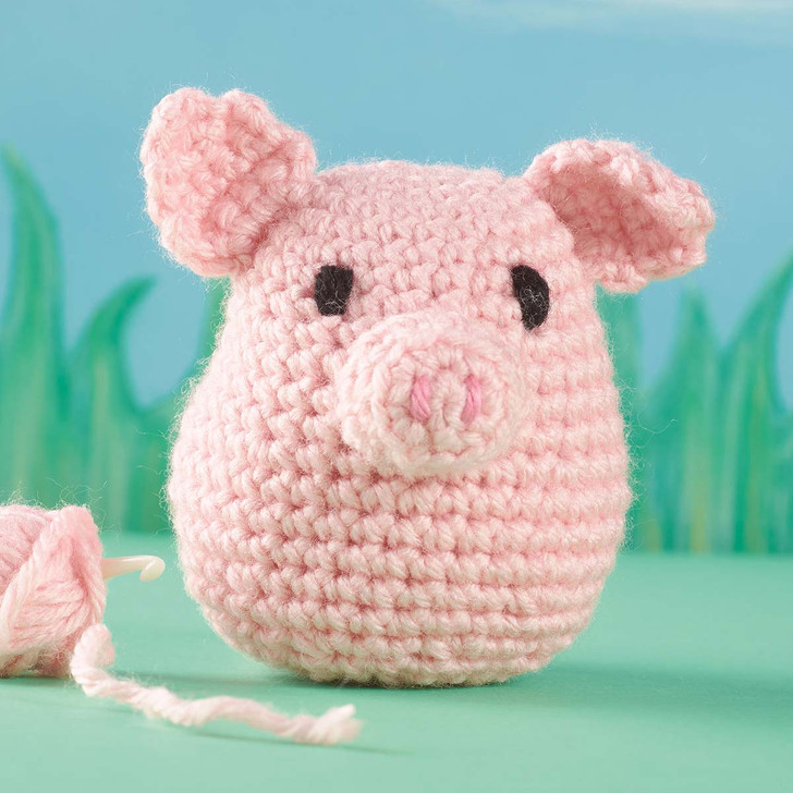 Leisure Arts Make A Little Friend Pudgie Piggy Crochet Kit