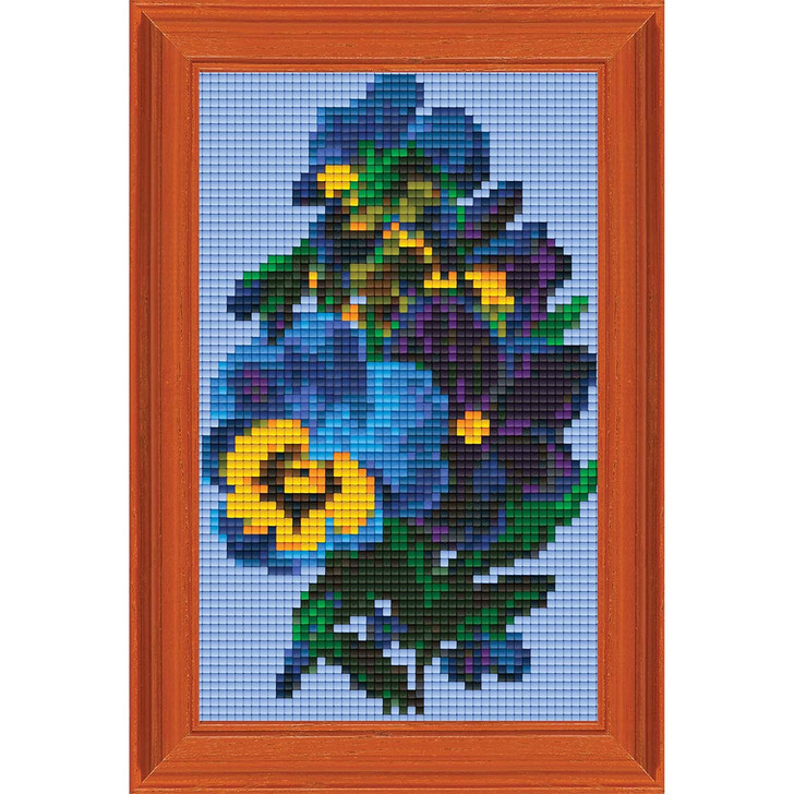 PixelHobby Pansies Kit & Frame Mosaic Art Kit