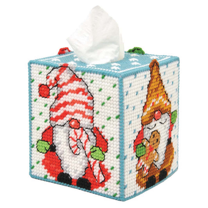 Herrschners Merry Gnomes Tissue Box Plastic Canvas Kit