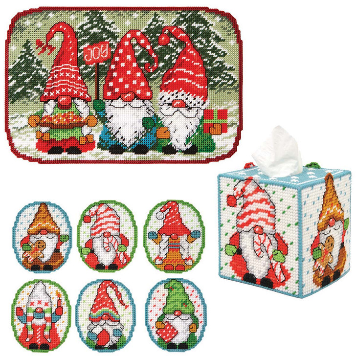 Herrschners Merry Gnomes Set Plastic Canvas