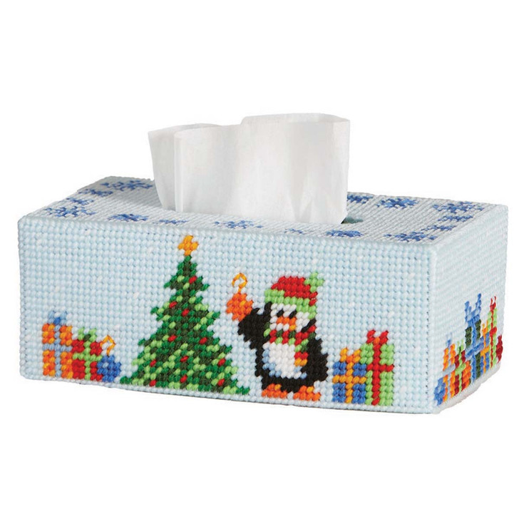 Herrschners Holiday Decorating Tissue Box Plastic Canvas Kit