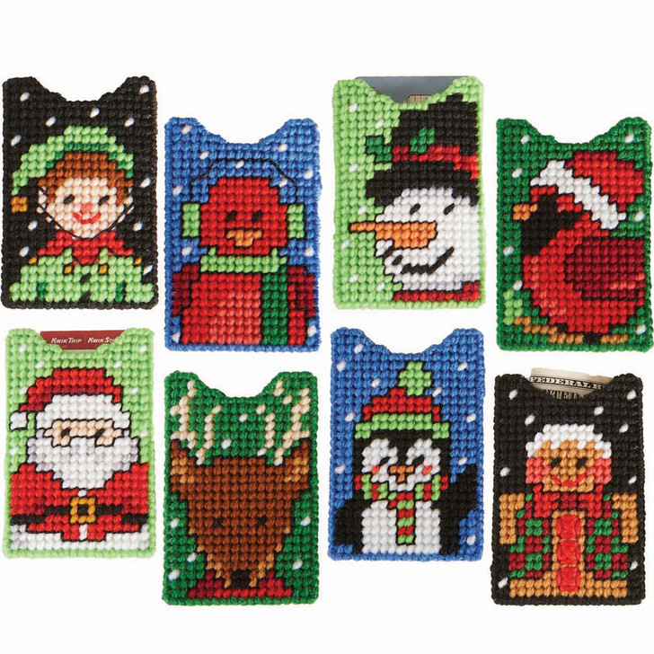 Herrschners Christmas Cuties Gift Card Holders Plastic Canvas Kit