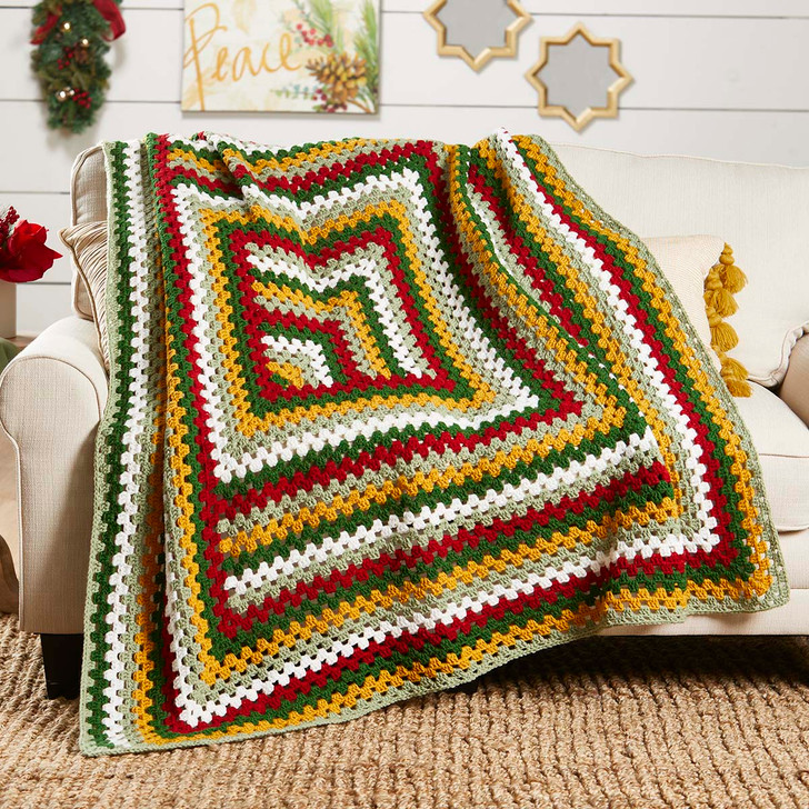 Herrschners Holly Jolly Granny Afghan Crochet Kit