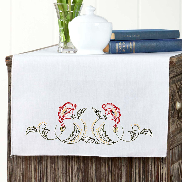 Herrschners Louisa Dresser Scarf Stamped Embroidery
