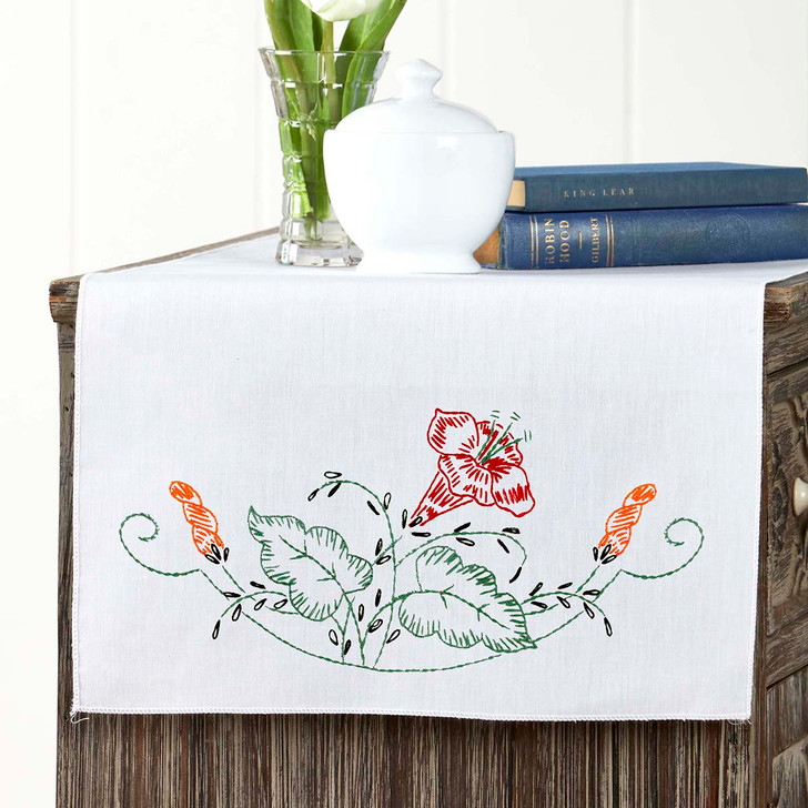 Herrschners Evelyn Dresser Scarf Stamped Embroidery