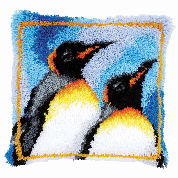 Vervaco King Penguins Pillow Cover Latch Hook Kit