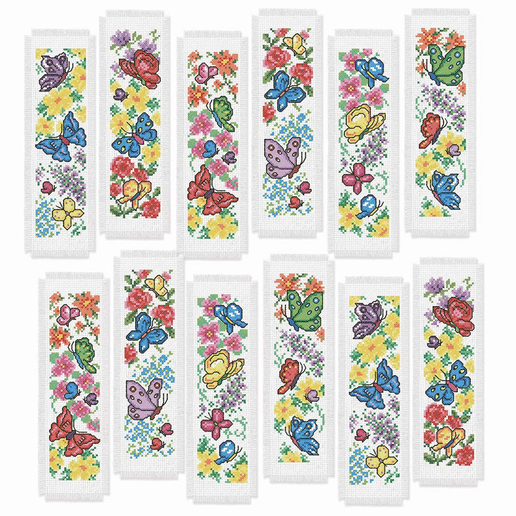 Herrschners Brilliant Butterfly Bookmarks Counted Cross-Stitch Kit