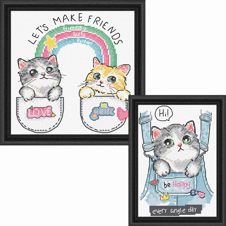 Letistitch Kitty Friends Set Counted Cross-Stitch Kit