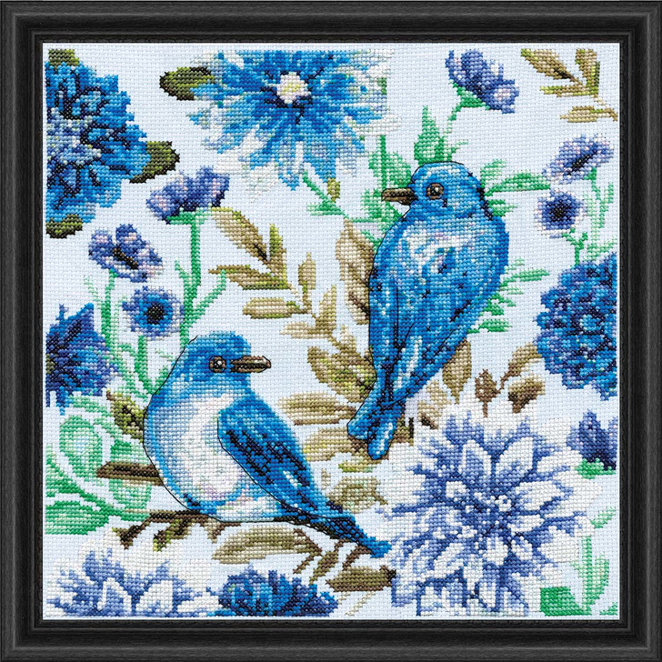 Design Works Blue Birds Kit & Frame Counted Cross-Stitch