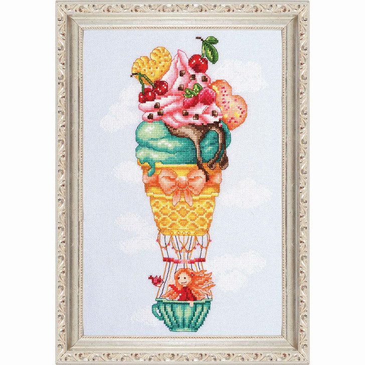 Vervaco Ice Cream Balloon Kit & Frame Counted Cross-Stitch