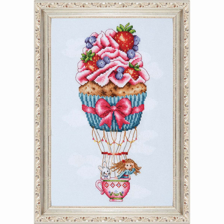 Vervaco Cupcake Balloon Kit & Frame Counted Cross-Stitch