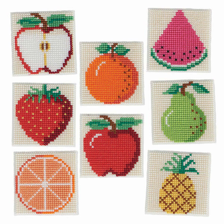 Herrschners Fancy Fruit Magnets Counted Cross-Stitch Kit