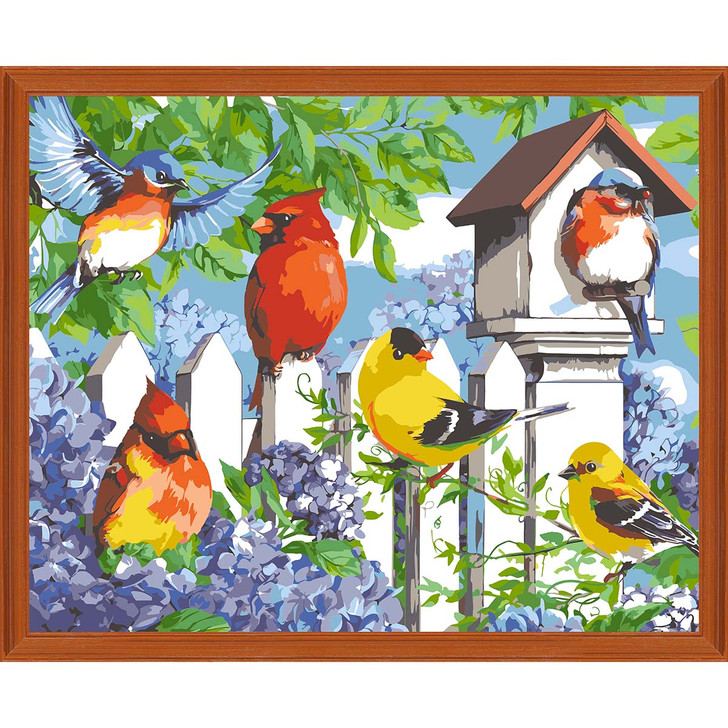 Herrschners Springtime Songbirds Kit & Frame Paint by Number Kit