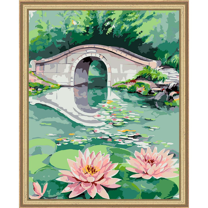 Herrschners Waterlily Garden Kit & Frame Paint by Number Kit
