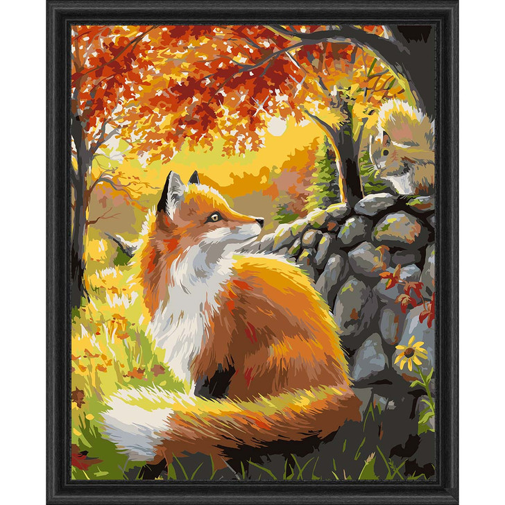 Herrschners A Friend for Little Fox Kit & Frame Paint by Number Kit