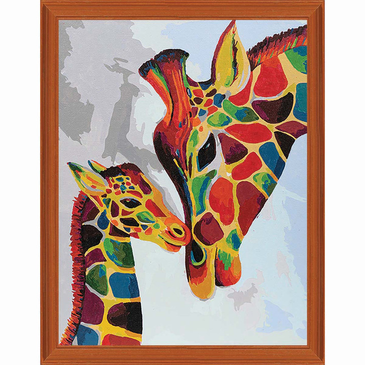 Crystal Art Colorful Giraffes Kit & Frame Paint by Number Kit