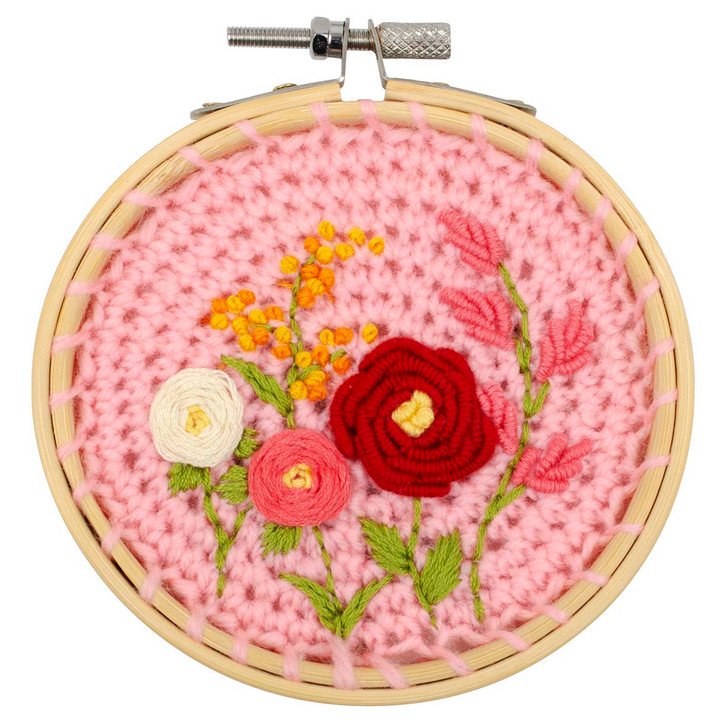 Fabric Edition, Inc. 4" Floral Hoop Crochet Kit