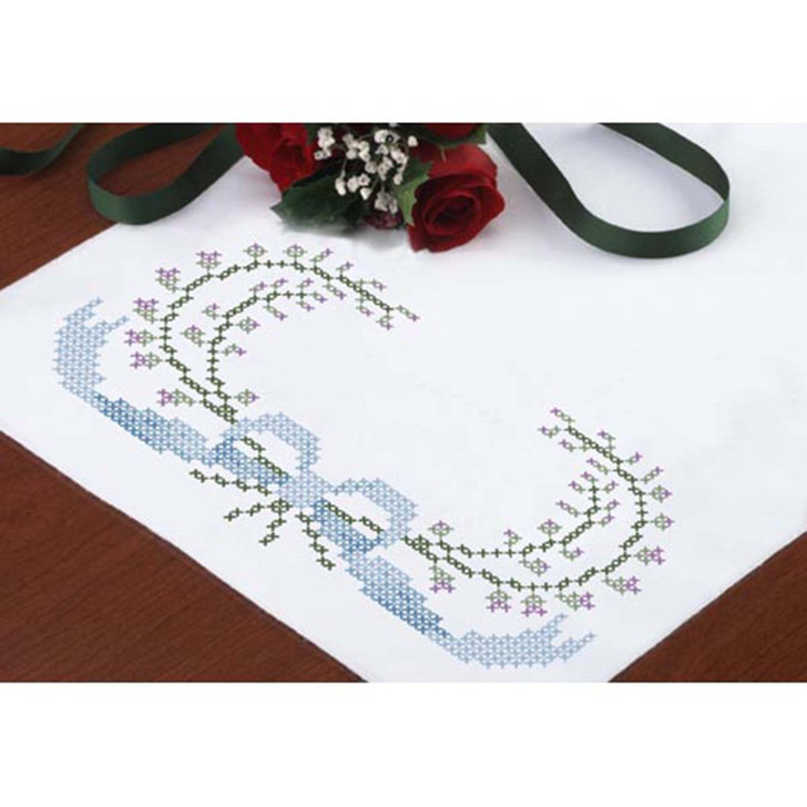 Herrschners His & Hers Dresser Scarf Stamped Cross-Stitch